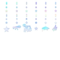 Iridescent graduation hanging swirls with stars and We are so proud of you sign - Holographic Color