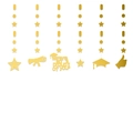 Close-up of golden graduation hanging swirls with We Are So Proud Of You lettering - Gold