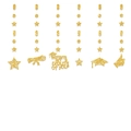 Detail of glitter gold graduation hanging swirl decorations with 'We are so proud of you' text - Glitter Gold