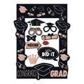 Kit d'accessoires photo pour fête de remise des diplômes 2026 avec cadres et pancartes - Cadre Photo de Remise de Diplôme Rose Et Accessoires
