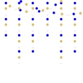 Blue gold and white glitter paper circle garland for graduation party wall decoration - Blue White and Gold