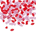 Red heart and XOXO confetti for Valentine's Day party decor and table scatter ornaments - Light Color Heart Lips Combination