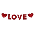 Detalle de banner rojo brillante LOVE con corazones para decoración de San Valentín - Estilo Letras LOVE (款式一)