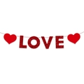 Pancarta LOVE roja brillante con corazones para decoración de fiesta de San Valentín - Estilo LOVE Purpurina (款式二)