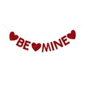 Pancarta roja con purpurina 'BE MINE' y corazones para decorar San Valentín - Estilo BE MINE (款式四)