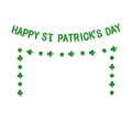 Set di striscioni glitter per San Patrizio con scritte Happy St Patrick's Day e trifogli - Striscione + Ghirlanda