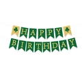 Pancarta Happy Birthday verde y dorada con tréboles para fiesta de San Patricio - Estilo HAPPY BIRTHDAY (Estilo 2) / Verde Dorado