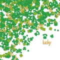 St. Patrick's Day confetti set with green clover, lucky gold glitter and leprechaun hats - Shamrock Hat Lucky Style
