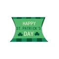 Grün gestreifte St. Patrick's Day Kissen-Süßigkeitenbox mit Kleeblatt und Text - Grüner Textstil
