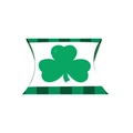 Pillow-Box mit grünem Kleeblatt-Muster für die Dekoration zum St. Patrick's Day - Weiß mit Grünem Blatt
