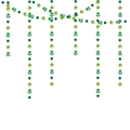 Green St. Patrick's Day garland with shamrocks, polka dots and leprechaun hats - Hat and Clover Combination Style / Standard Length