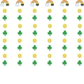 St. Patrick's Day hanging garland with green clovers, rainbows and gold coin pots - Rainbow Gold Coin Pot Shamrock Hanging Ornament (6 Strands)