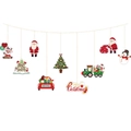 Christmas garland set with Santa, reindeer, and tree ornaments on a festive banner - Christmas Elements Banner Style