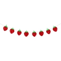 Dettaglio ghirlanda di fragole glitterate con 8 ciondoli per festa compleanno - Ghirlanda di Fragole da 8 Pezzi