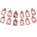 Baby first birthday strawberry glitter photo banner set with 12-month frames - Strawberry Theme 1-12 Months Photo Frame Banner