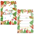 Christmas invitation cards with Santa and reindeer illustrations and Merry Christmas text - Christmas Invitation Card (Gift Box Border)