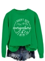Detail of green crewneck sweatshirt with 'I HAVEN'T BEEN EVERYWHERE' graphic print - Grass Green (White Print)