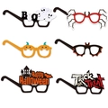 6er-Set Halloween-Papierbrillen mit Geist- Kürbis- Spinne- und Fledermaus-Motiven für Fotos - Halloween Brillen-Set Mehrere Stile (Geister-Stil)
