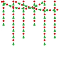 Ghirlanda natalizia con dischi rossi e alberi verdi alternati per decorazioni di feste - Albero di Natale Verde + Puntini Rossi (3 Metri)