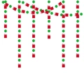 Ghirlanda natalizia con scatole regalo rosse e cerchi verdi per fondali di feste - Puntini Verdi + Scatola Regalo Rossa (3 Metri)