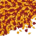 Fall maple and oak leaf confetti in red orange yellow for Thanksgiving party table decor - Thanksgiving Maple Leaf Confetti