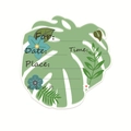 Biglietto d'invito foglia di monstera tropicale con dettagli floreali su bianco - Biglietto di Invito Foglia di Monstera