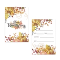 Biglietto d'invito fronte-retro Happy Thanksgiving con zucche e sezioni RSVP - Stile Zucca Foglia di Acero