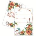Lot de 10 invitations de mariage à motif floral tropical avec détails RSVP élégants - Carte d'invitation à motif floral recto-verso
