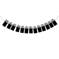 Pancarta de fotos de graduación con purpurina negra desde jardín de infancia hasta grado 12 - Negro