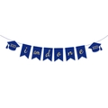 Striscione di laurea i am done blu scuro e glitter oro con tocco accademico del 2023 - Blu Coda di Rondine I Am Done Striscione / Blu