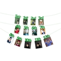 Détail de la bannière photo de graduation verte à paillettes avec niveaux scolaires - De la maternelle à la 12e année / Vert