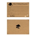 Graduation party advice and wishes cards featuring graduation cap icon and scroll design - 10 Sheets/Pack