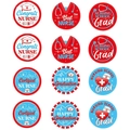 Set of 12 nurse themed graduation stickers with stethoscope and heart designs for party decoration - 12 Pcs/Sheet