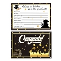 Abschlussfeier-Set mit Ratschlagskarten und schwarzen Gold-Glückwunschkarten-Design - Schwarz