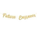 Sparkling gold glitter Future Engineer banner for graduation party wall decorations - Gold Pink Future Engineer Banner