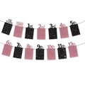 Glitter graduation photo banner from Pre School to 12th Grade in black and rose gold - Black & Rose Gold