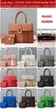 Ensemble détaillé de sacs à main trois pièces comprenant grand sac, pochette et porte-cartes - Rose