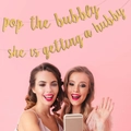 Golden glitter wedding banner with Pop the bubbly she is getting a hubby text decor - Gold