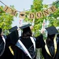 Banderole de fête de remise des diplômes en toile de jute avec texte IM DONE pour décor - Style IM DONE