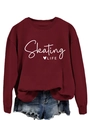 Detail of red Skating Life sweatshirt paired with frayed denim shorts in a flat lay view - S / Wine Red (White Font)