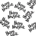 Black Happy New Year table confetti glitters for New Year party decorations - Black Happy New Year Confetti (50 Pieces)