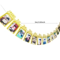 Golden glitter 3m graduation photo banner from Kindergarten to Grade 12 for party decor - Kindergarten To 12th Grade Photo Frame Banner / Gold