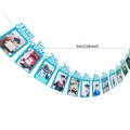 Blue glitter graduation photo banner from Kindergarten to 12th Grade party decor - Kindergarten To 12th Grade Photo Frame Banner / Blue