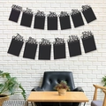 Black glitter graduation photo banner from Kindergarten to 12th Grade on white wall - Kindergarten To 12th Grade Photo Frame Banner / Black