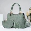 Ensemble de 2 sacs à main vert sauge avec broderie florale en dentelle et détails dorés - Ensemble 2 pièces (28x12x20cm) / Vert