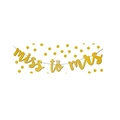Striscione Miss to Mrs glitter oro con anello di diamante per decorazioni nuziali - Glitter Miss to Mrs