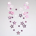 Iridescent pink and purple star garlands for dreamy wedding party scene decoration - Short Style / Rose Red