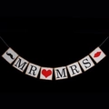 Striscione nuziale in carta kraft vintage con baffi neri e lettere MR MRS decorative - Baffi Mr Mrs