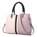 Sac à main chic tricolore en beige et violet avec détails dorés et grande capacité - Violet
