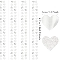 Ghirlanda a cuore argento glitterato, cuori da 5 cm su filo decorativo lungo 4,2 m per feste - 3 Metri / Argento